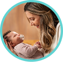 Parent with smiling baby