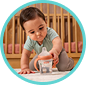 Baby crawling across the floor