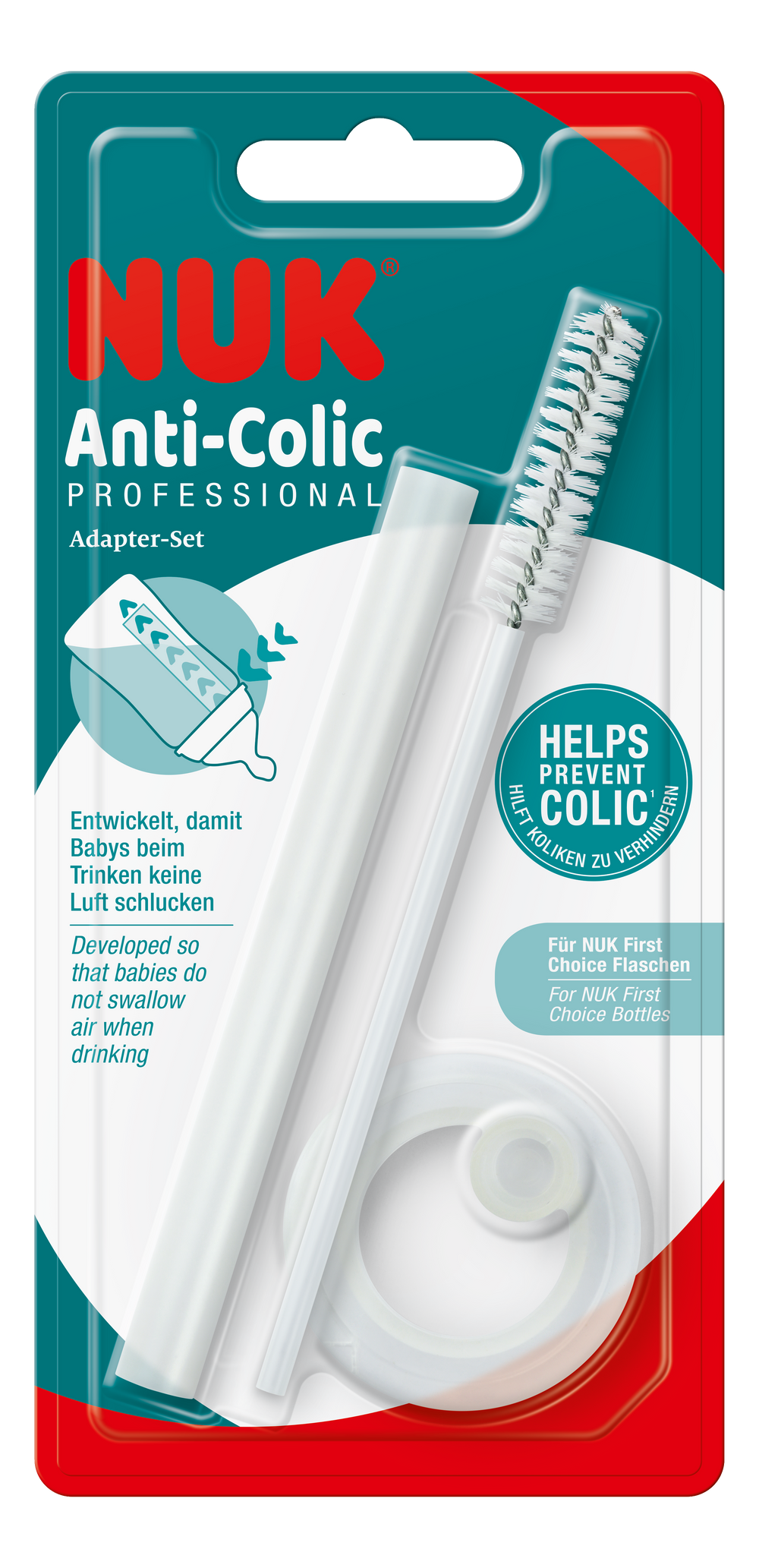 NUK Anti-colic Professional Tube, Adaptor & Brush